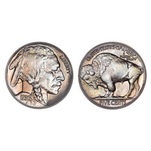Charger l'image dans la galerie, Chevalière Américaine en argent avec portrait d'indien - 5 cents Buffalo