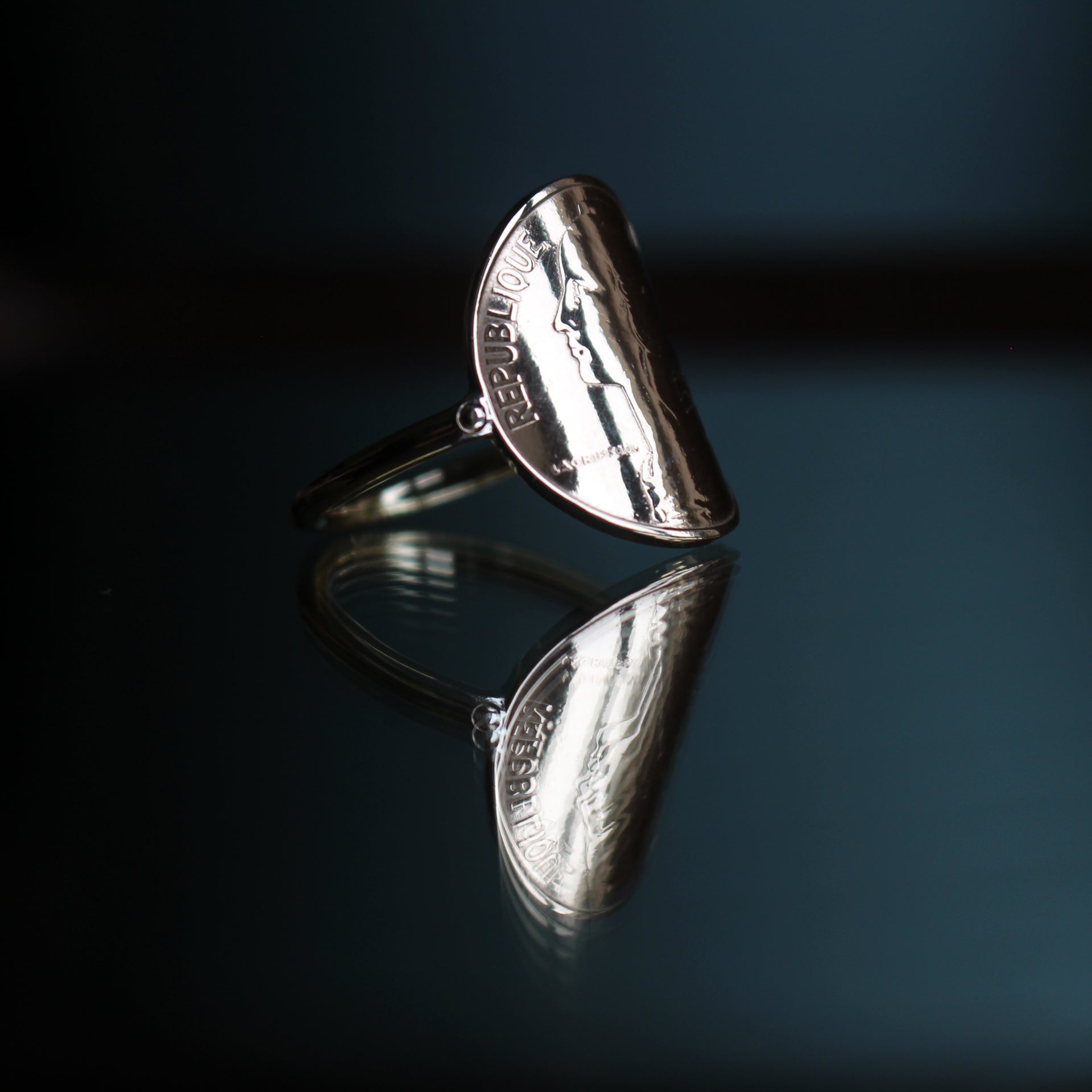 Bague Marianne Pièce 10 centimes de Franc