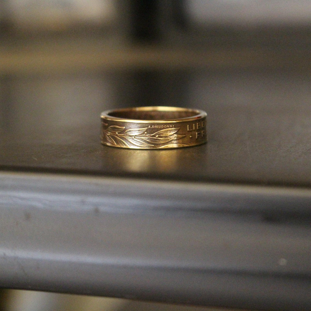 Bague anneau piece de monnaie - 20 centimes de Franc