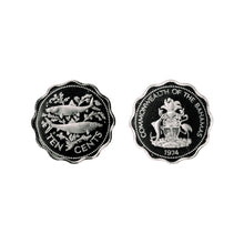 Charger l'image dans la galerie, Bague cintrée réalisée avec une pièce de monnaie - 10 cents des Bahamas