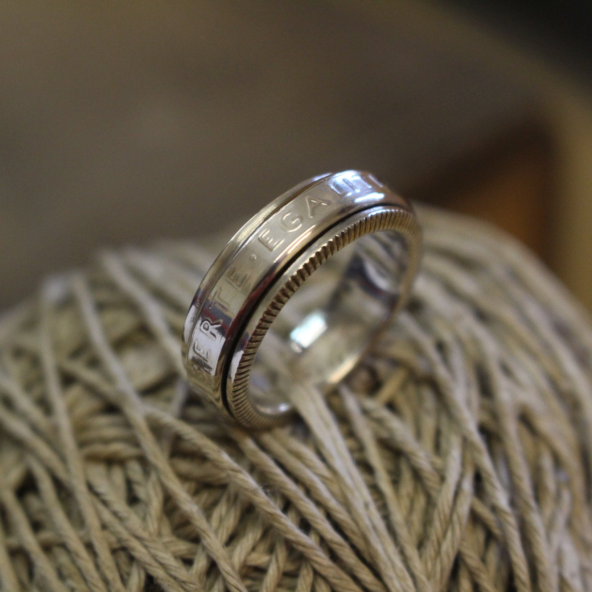 Bijouterie Bague Anti Stress Anneau Tournant Argent Bague Anti