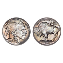 Charger l&#39;image dans la galerie, Chevalière Américaine en argent avec portrait d&#39;indien - 5 cents Buffalo
