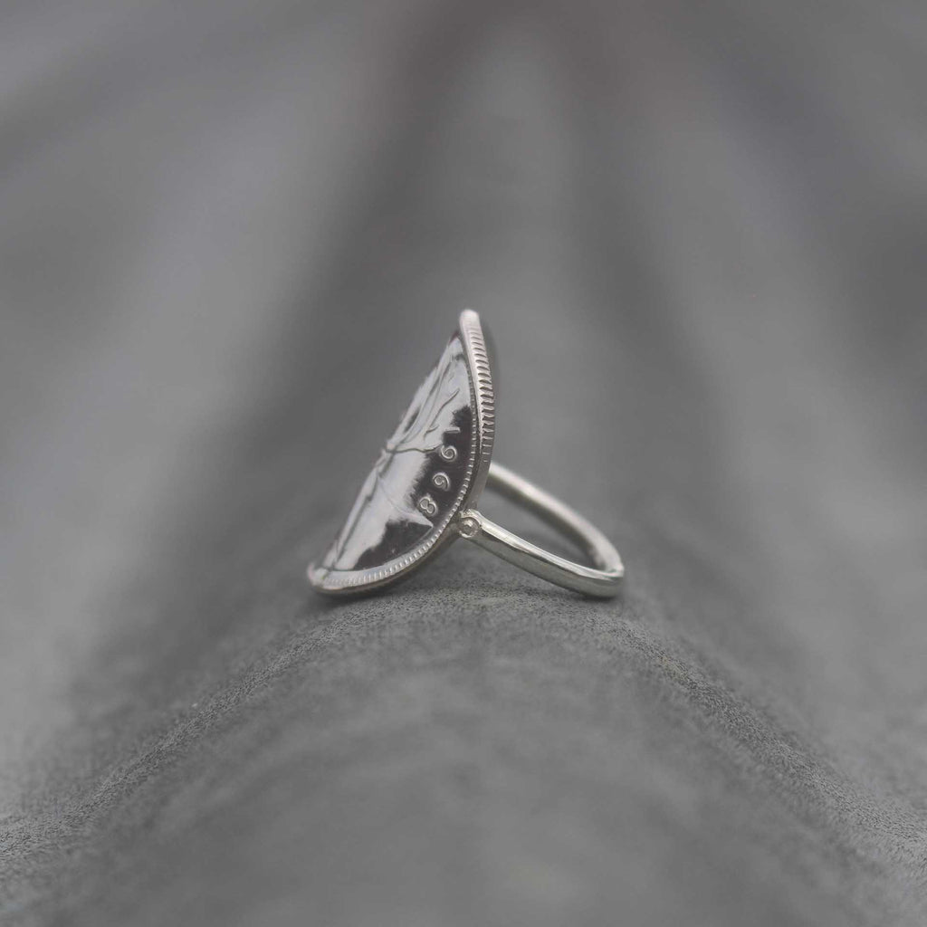 Bague pièce de monnaie en argent - CANADA