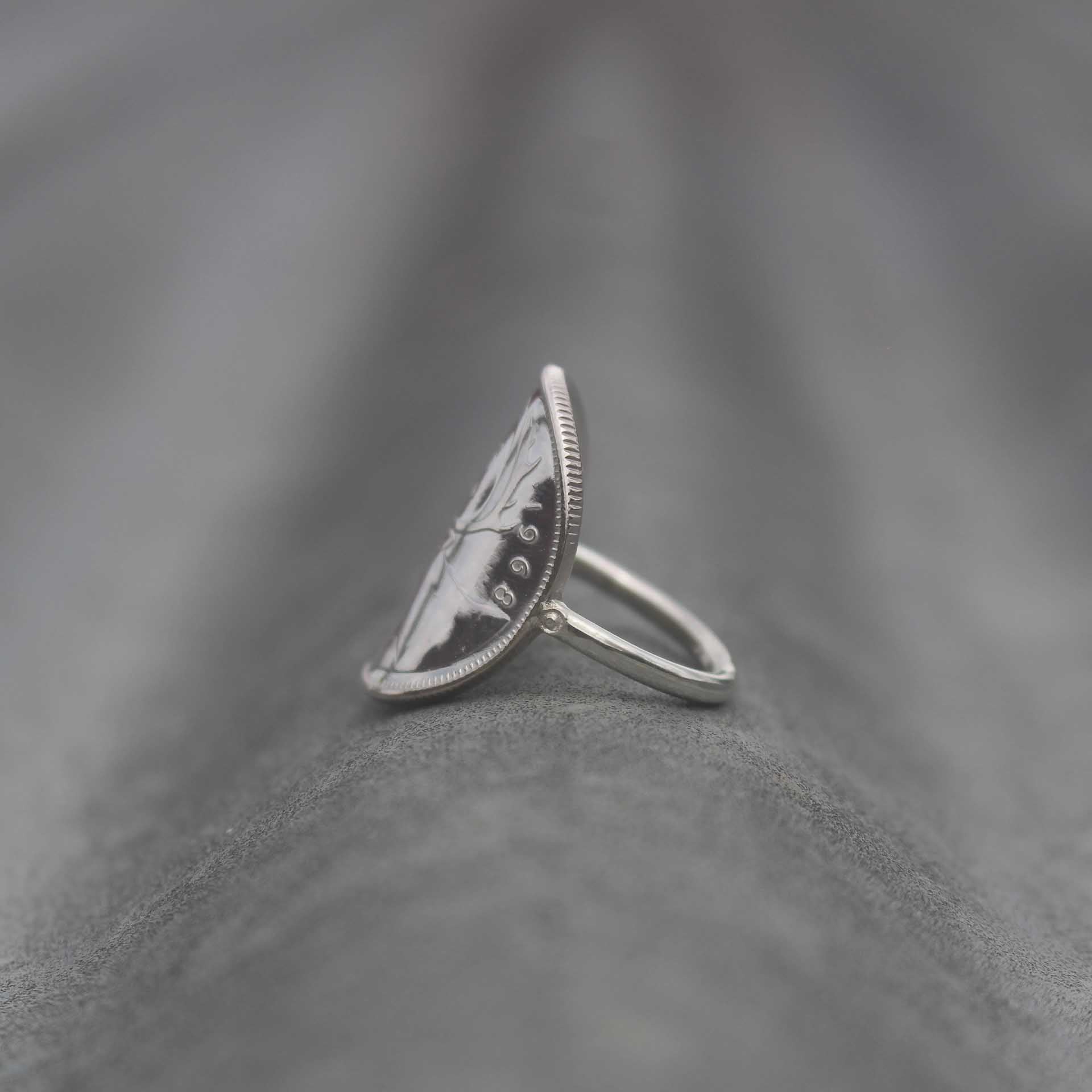 Bague pièce de monnaie en argent - CANADA
