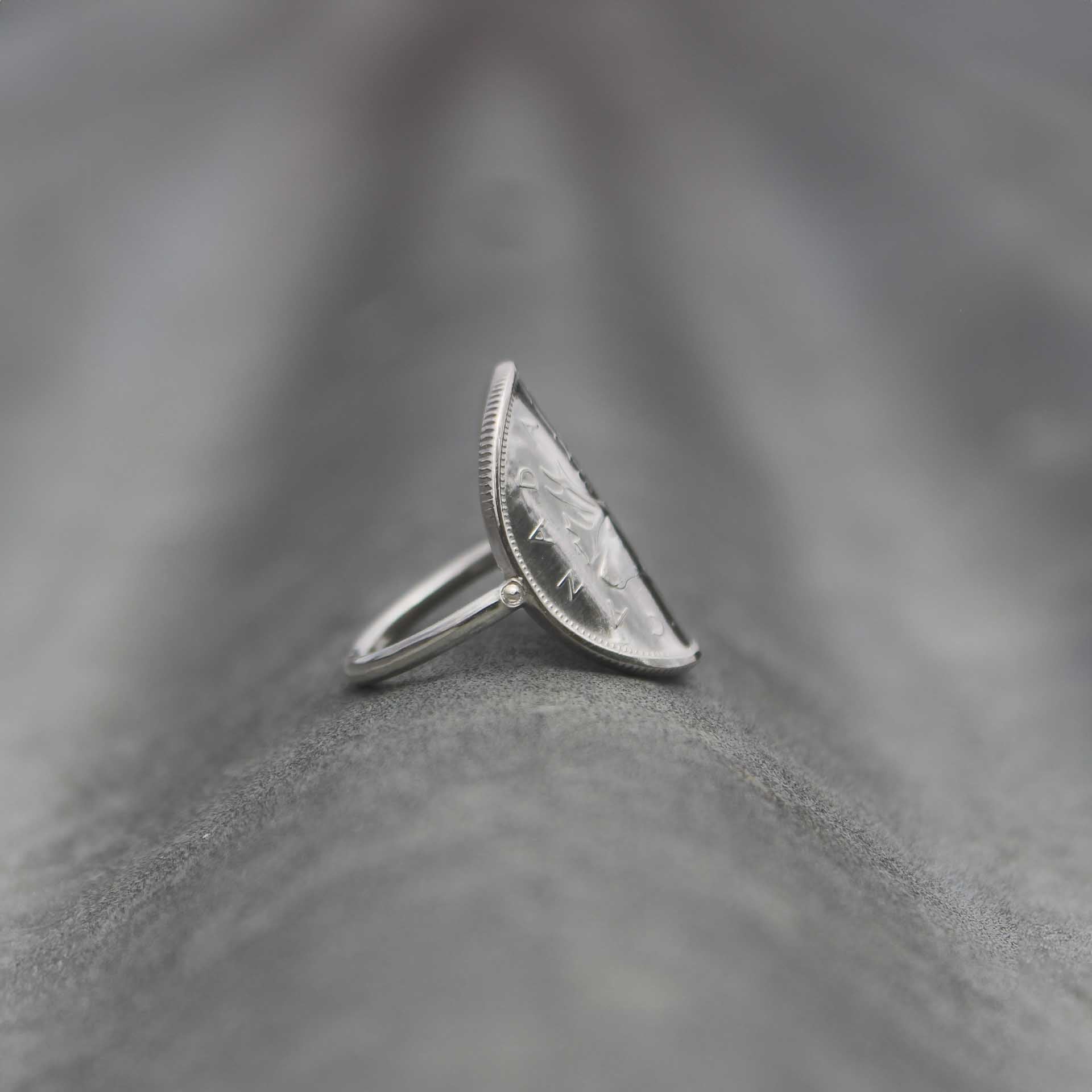 Bague pièce de monnaie en argent - CANADA