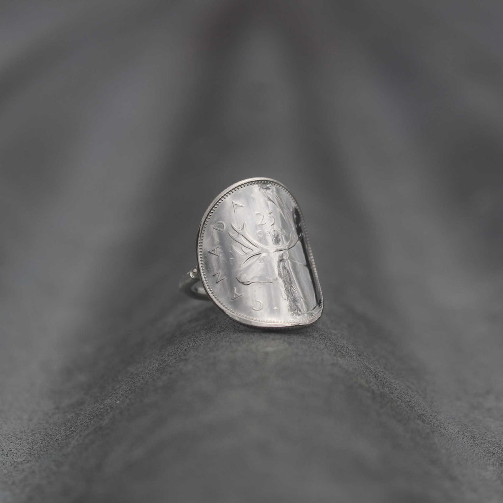Bague pièce de monnaie en argent - CANADA