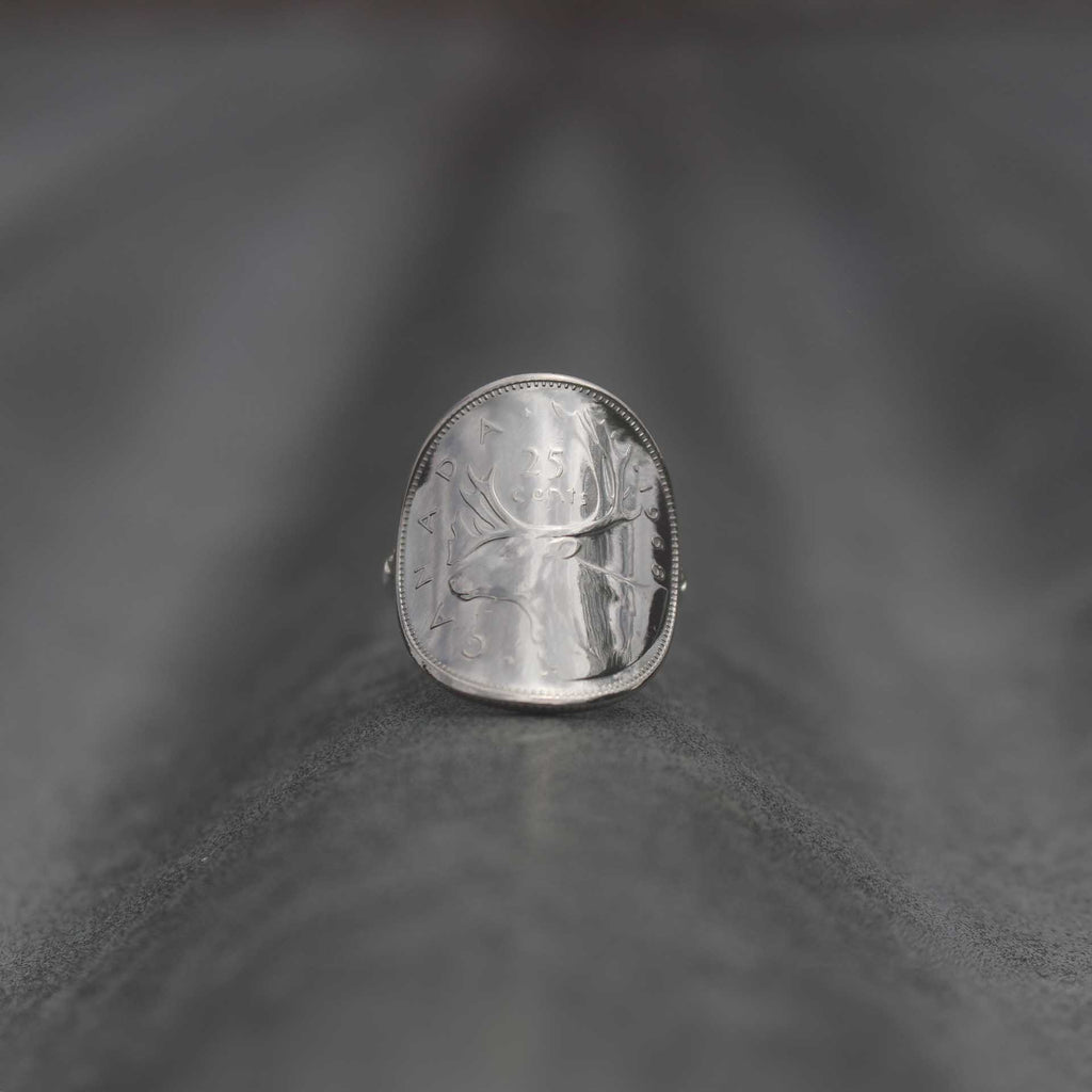 Bague pièce de monnaie en argent - CANADA