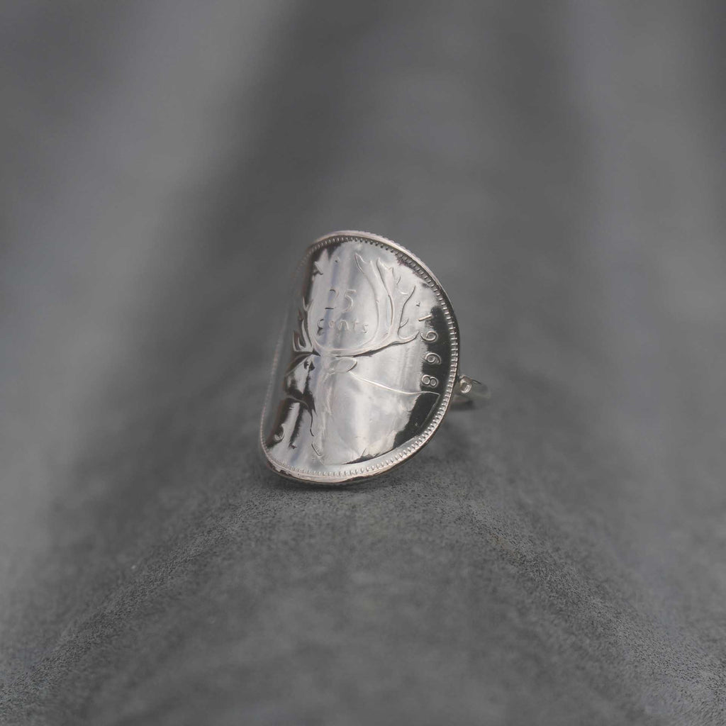 Bague pièce de monnaie en argent - CANADA