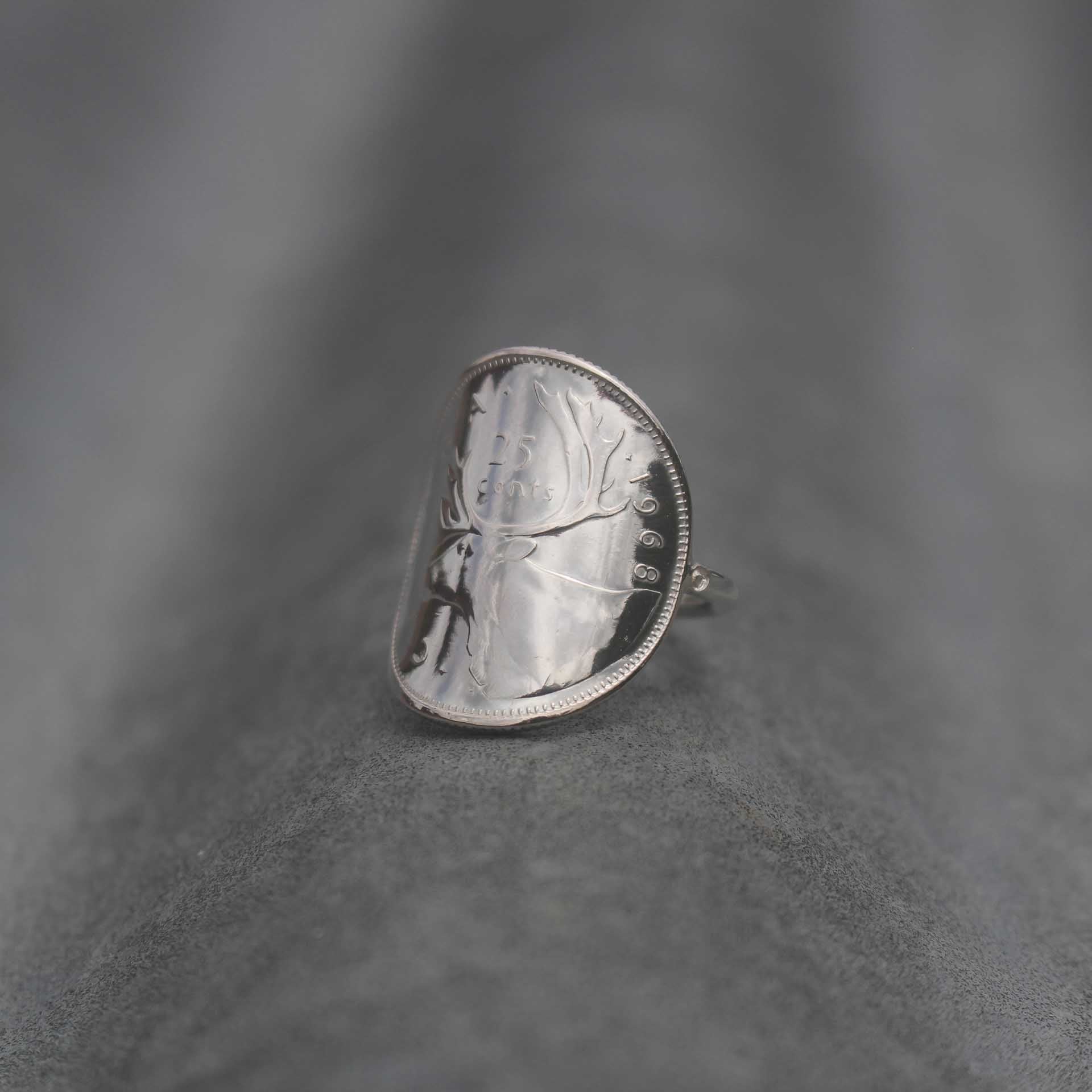 Bague pièce de monnaie en argent - CANADA