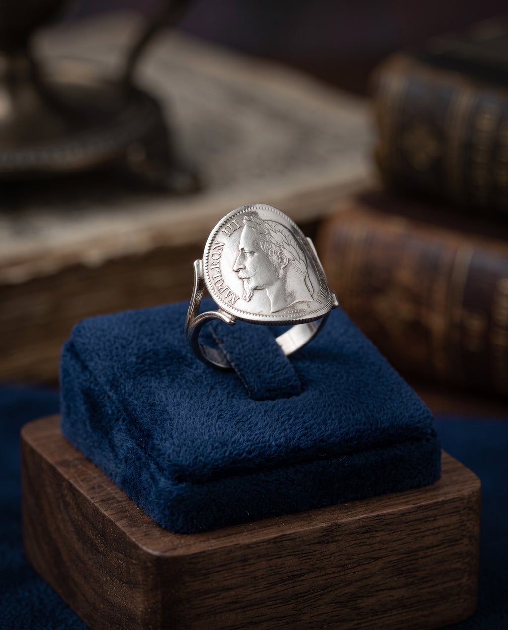 Bague Napoléon III en argent 925 – Véritable pièce de 1 Franc en argent