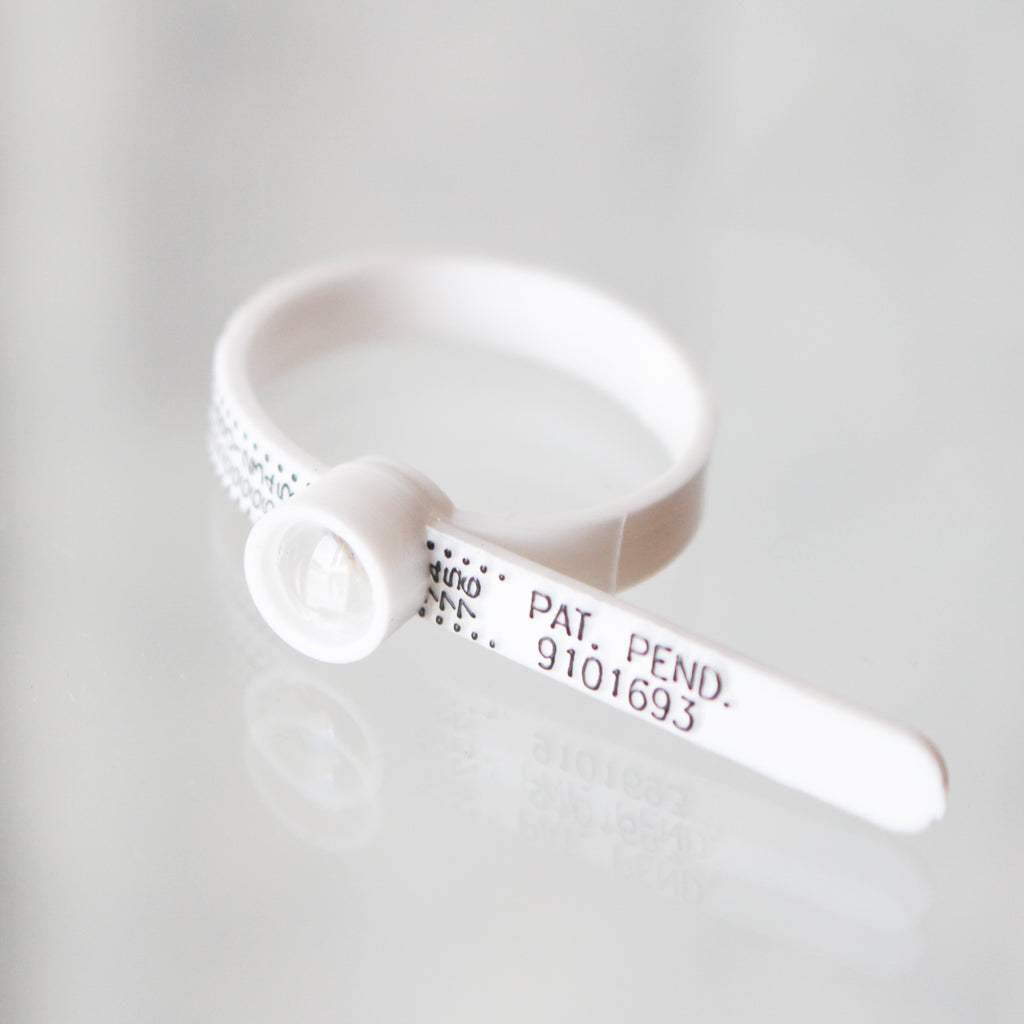 Baguier ajustable en plastique, tailles de bague françaises