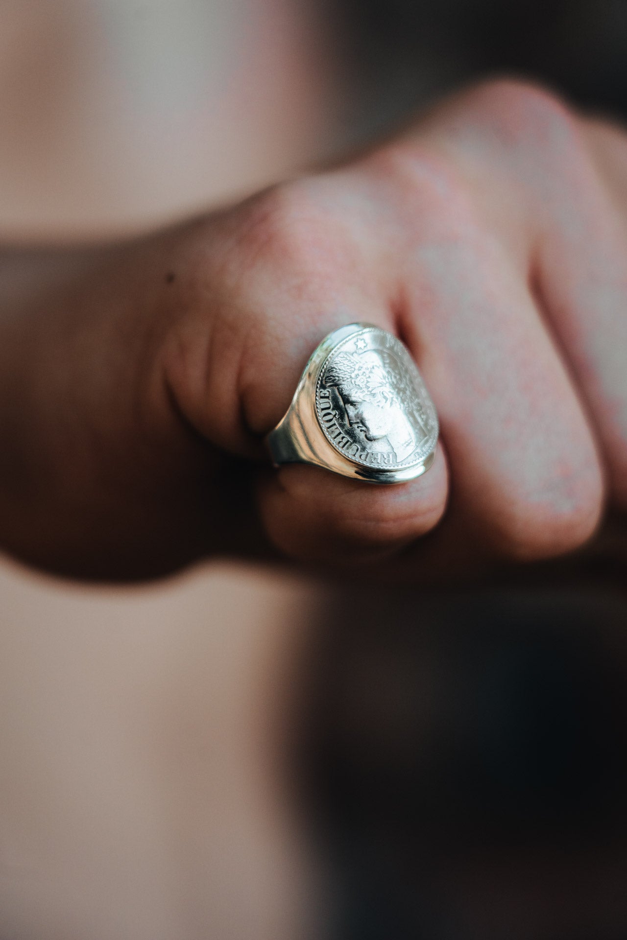 Chevalière femme et homme en argent - Déesse Cérès