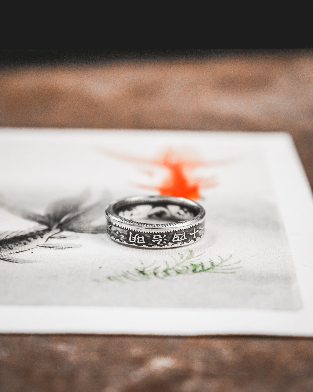 Bague anneau pièce de monnaie 50 Sen JAPON.