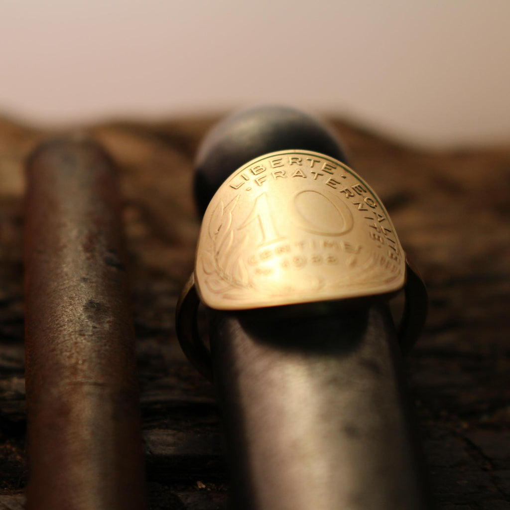Bague Marianne - Pièce 10 centimes de Franc