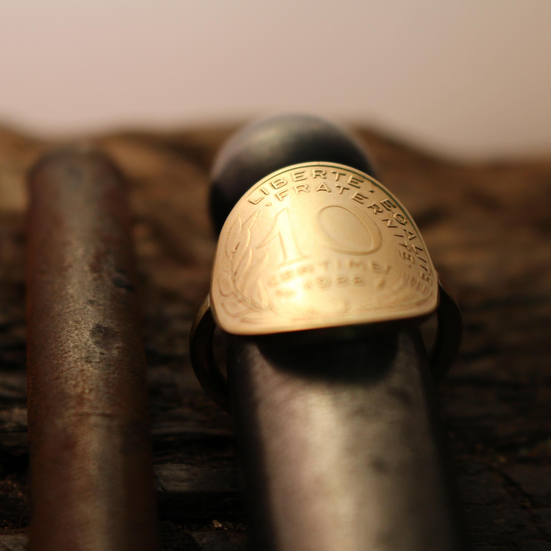 Bague Marianne - Pièce 10 centimes de Franc