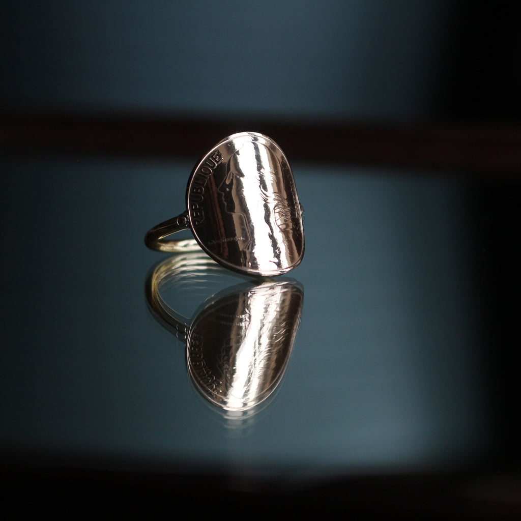 Bague Marianne - Pièce 10 centimes de Franc