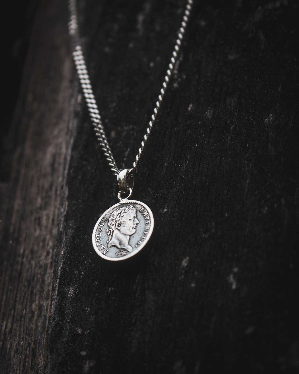 Pendentif Napoleon 1er - Demi Franc argent