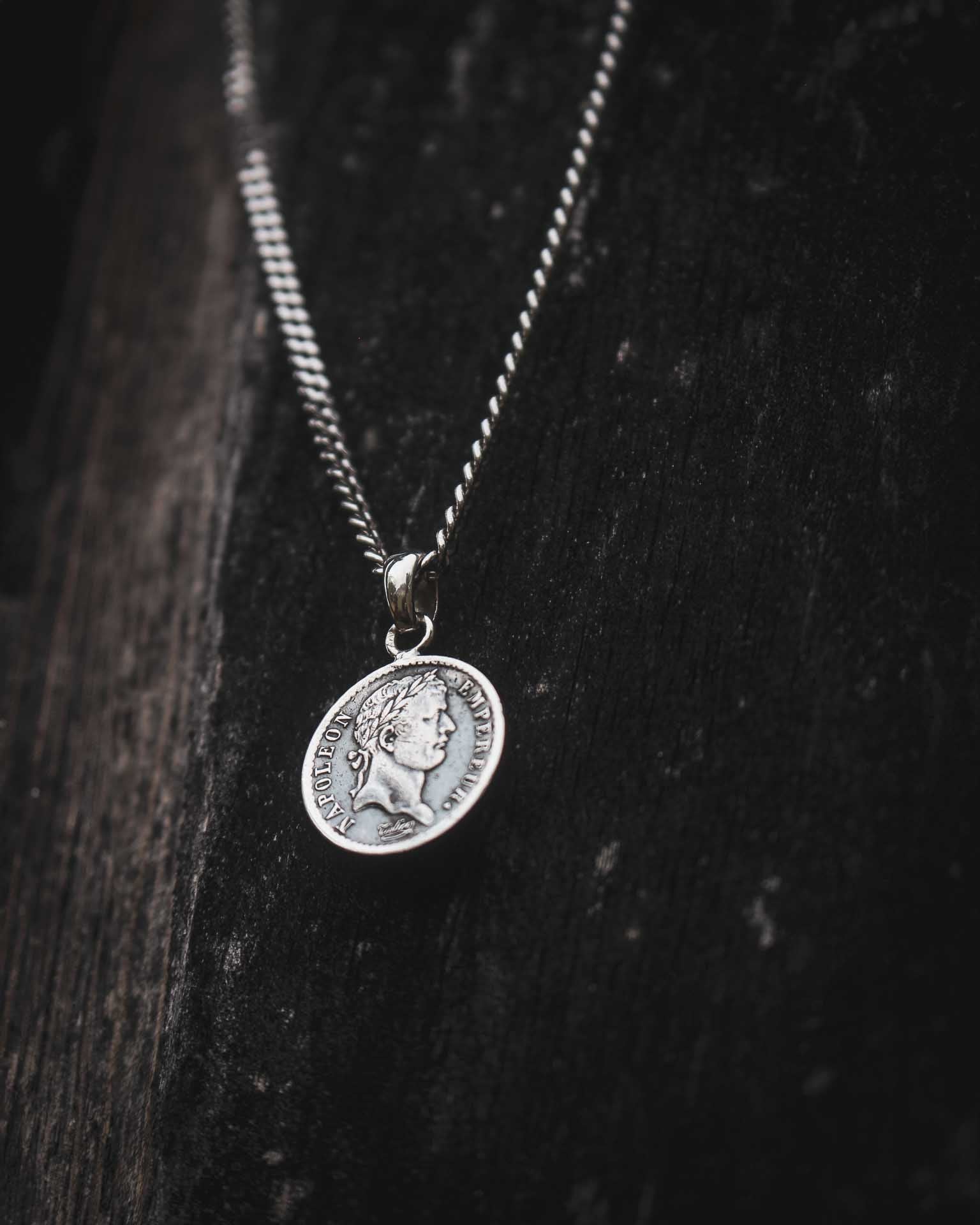 Pendentif Napoleon 1er - Demi Franc argent