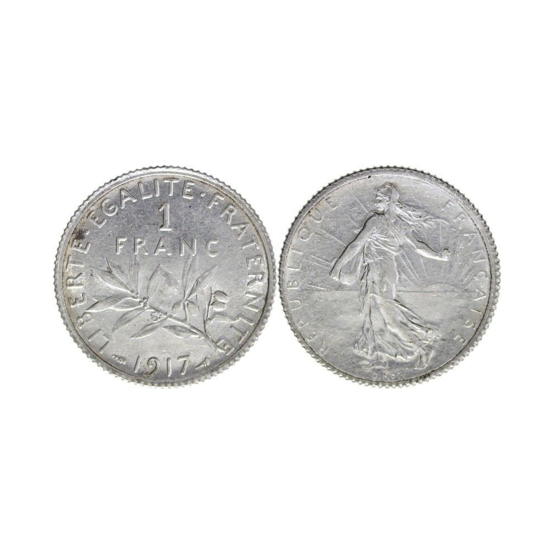 Anneau en piece de monnaie 1 Franc Semeuse argent.