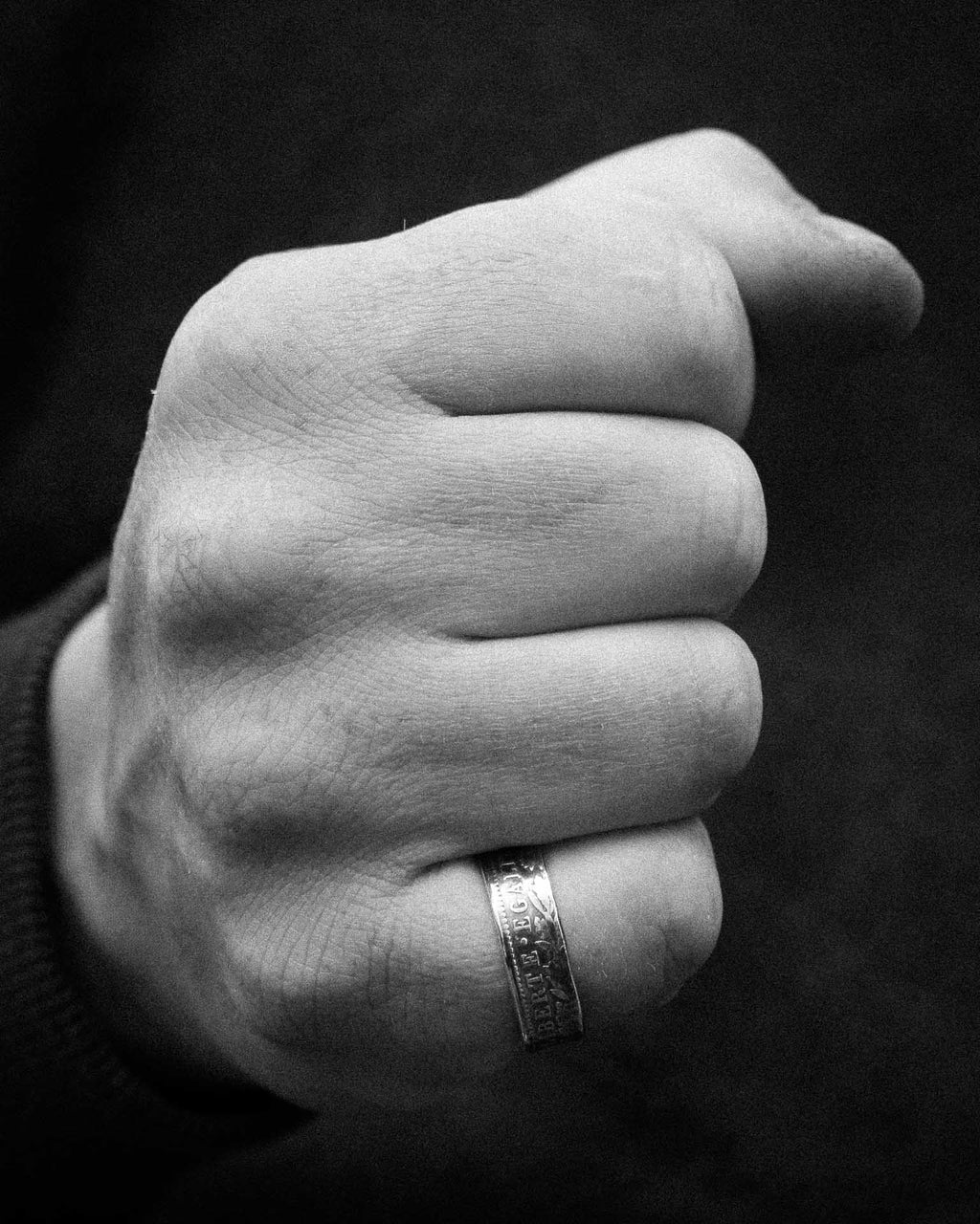 Bague piece anneau en argent - Franc Cérès