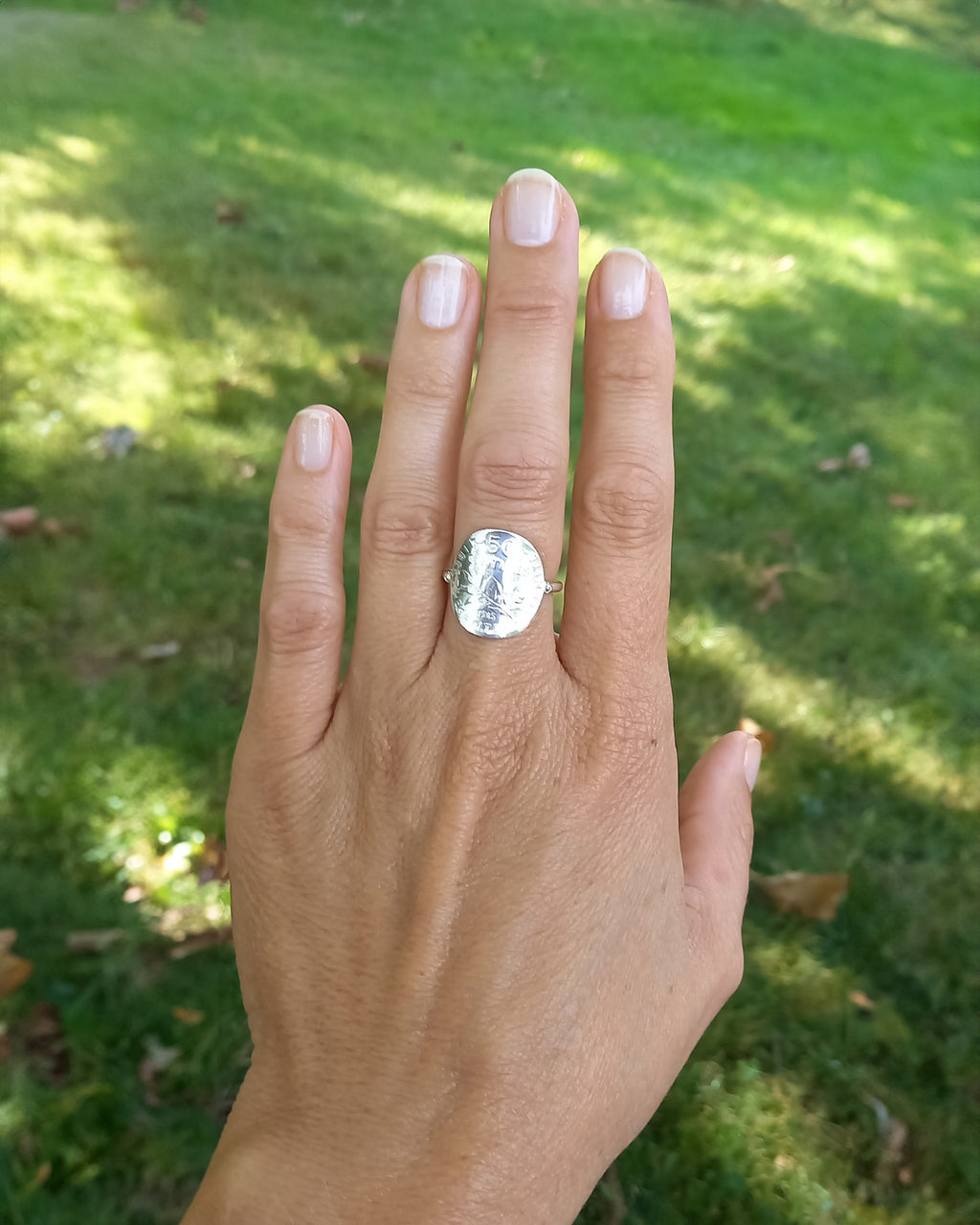 Bague en pièce de monnaie - 50 centimes Semeuse