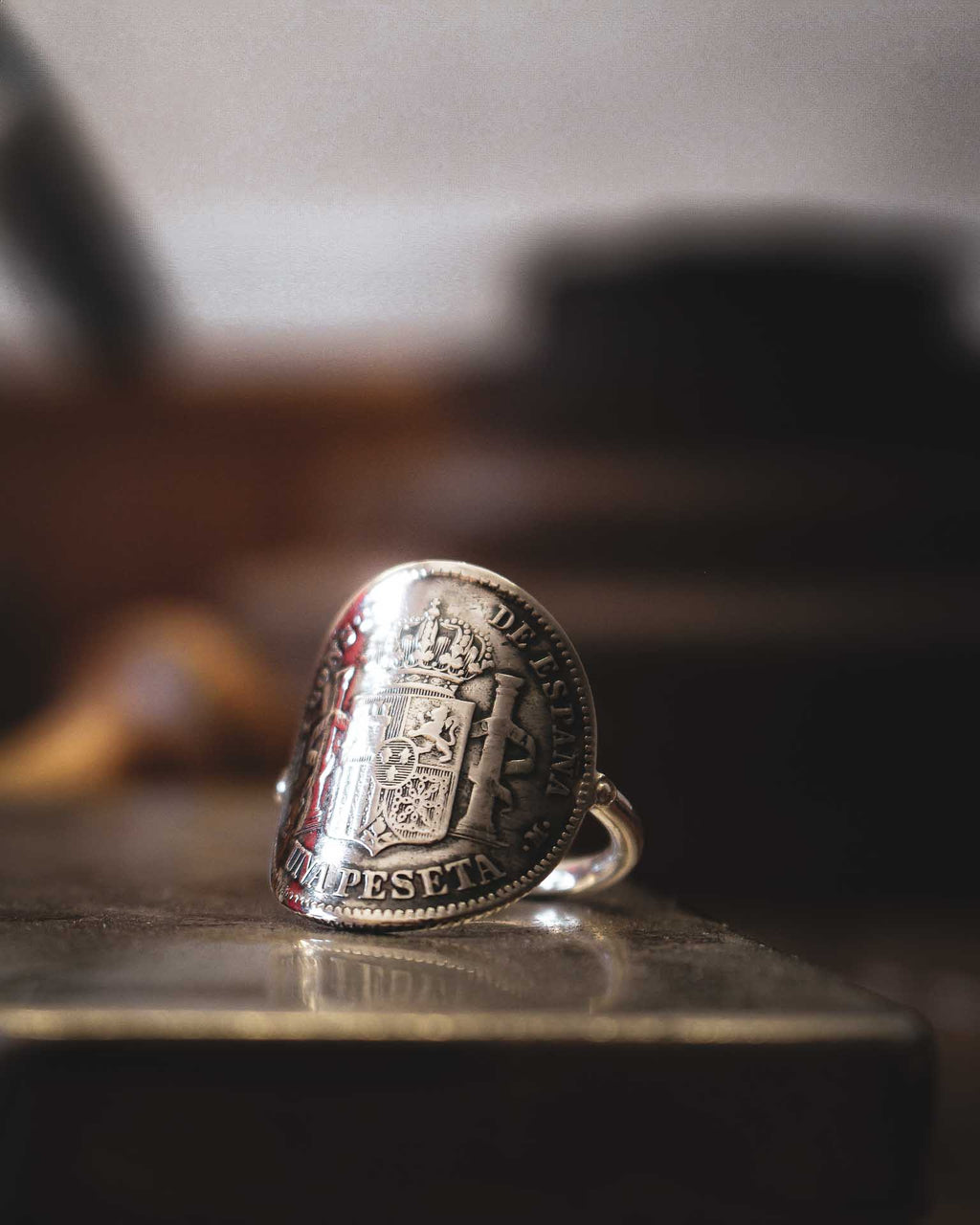 Bague Pièce Espagne en Argent - 1 Peseta