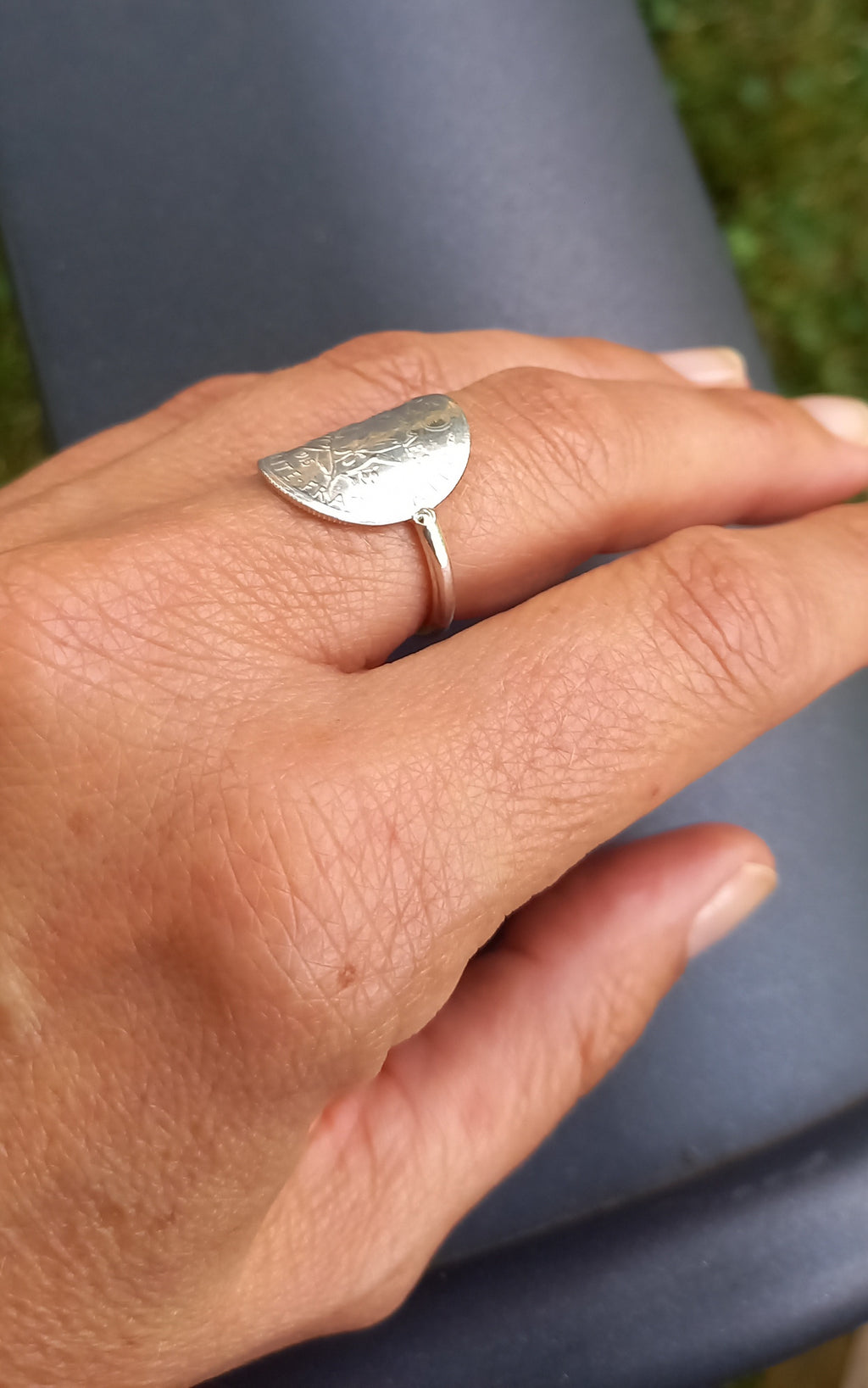 Bague en pièce de monnaie - 50 centimes Semeuse