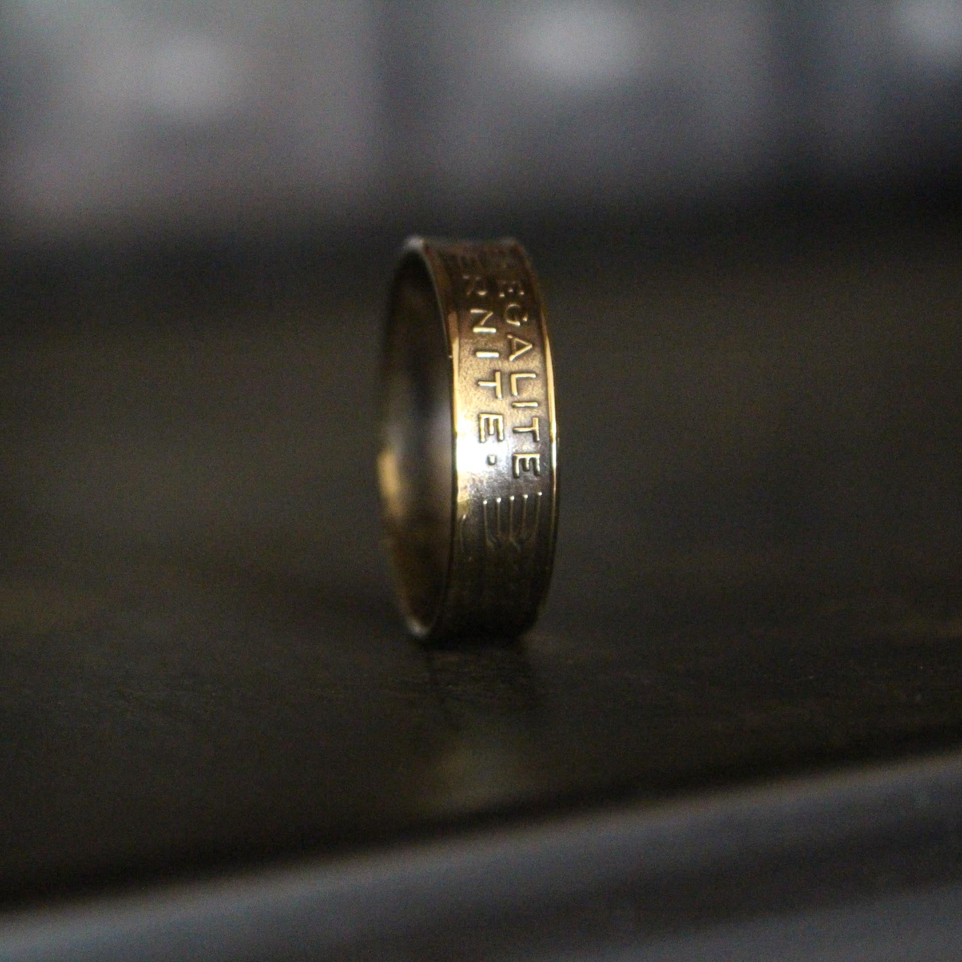 Bague anneau piece de monnaie - 20 centimes de Franc