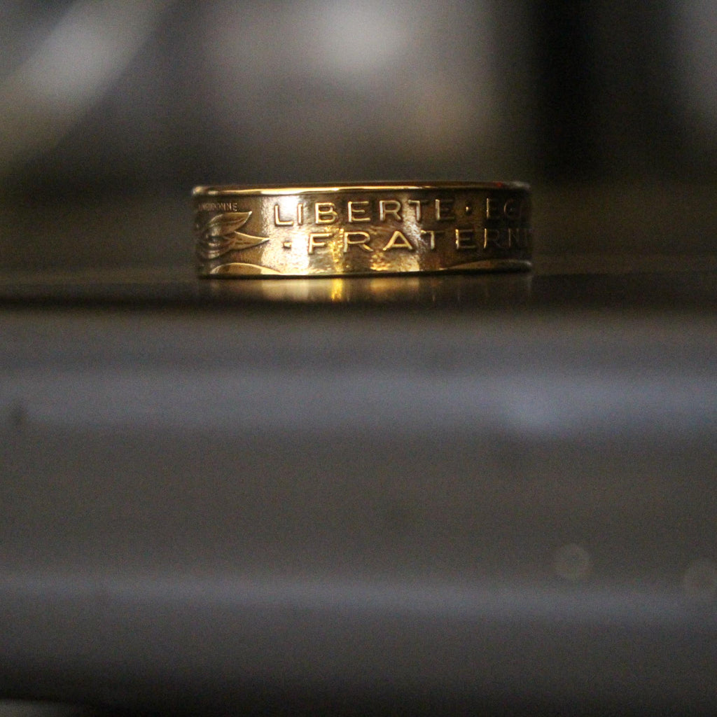 Bague anneau piece de monnaie - 20 centimes de Franc