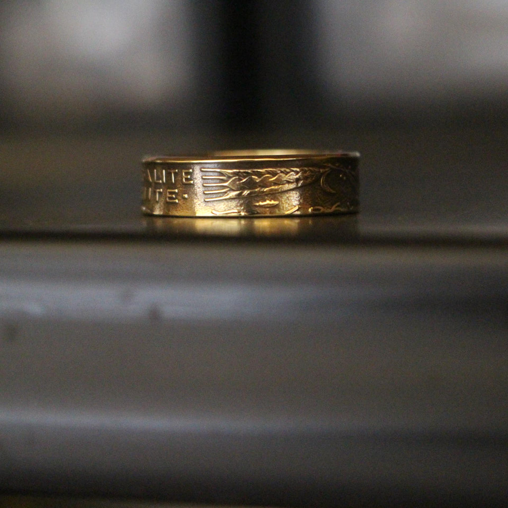 Bague anneau piece de monnaie - 20 centimes de Franc