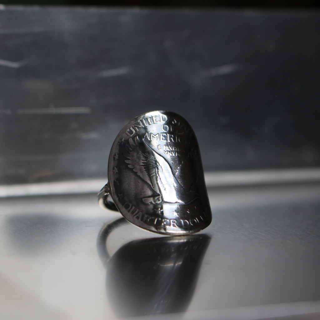 Bague pièce Dollar en argent - 25 cents "Standing Liberty Quarter" USA