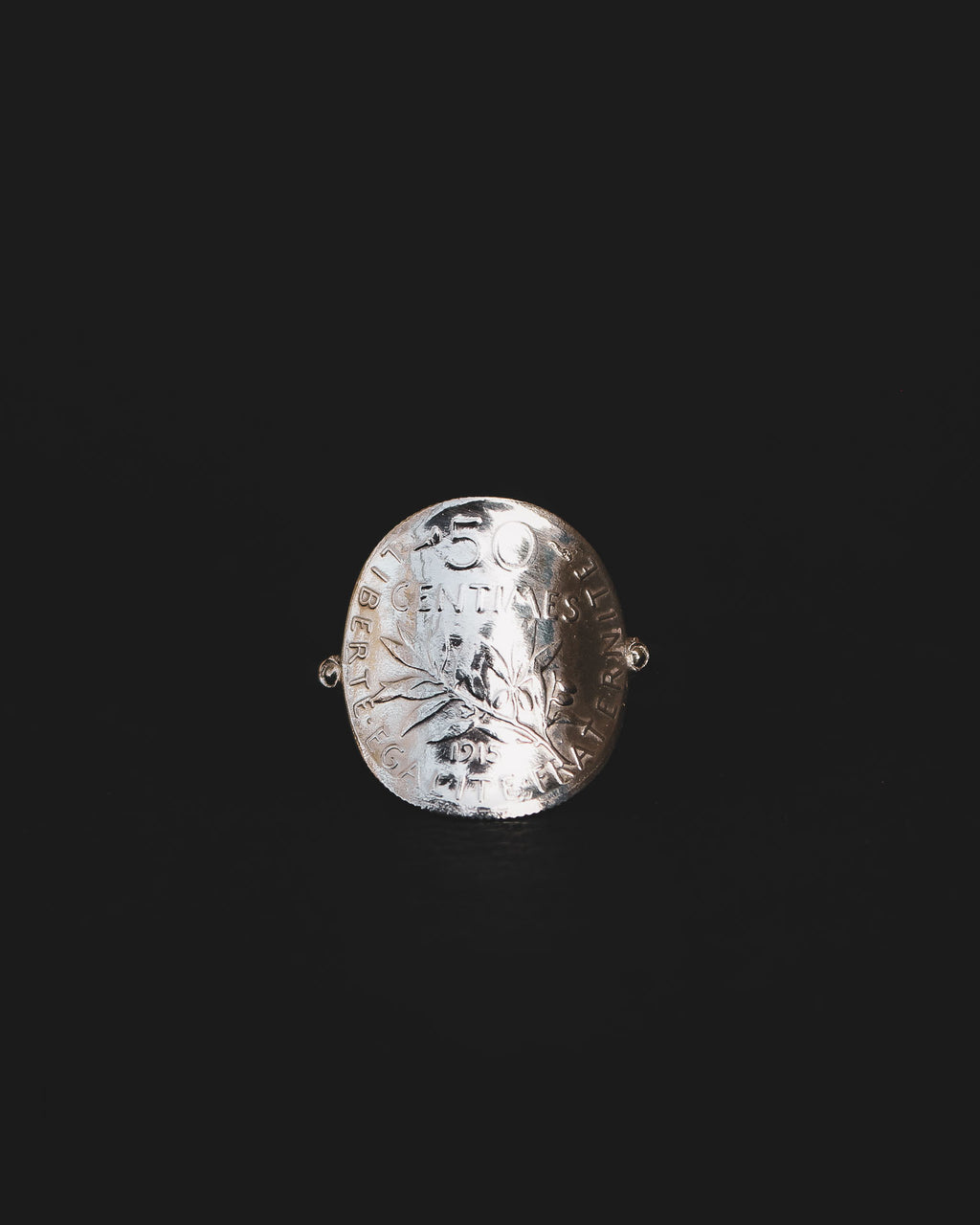 Bague en pièce de monnaie - 50 centimes Semeuse