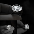 Chevalière Américaine en argent avec portrait d'indien - 5 cents Buffalo