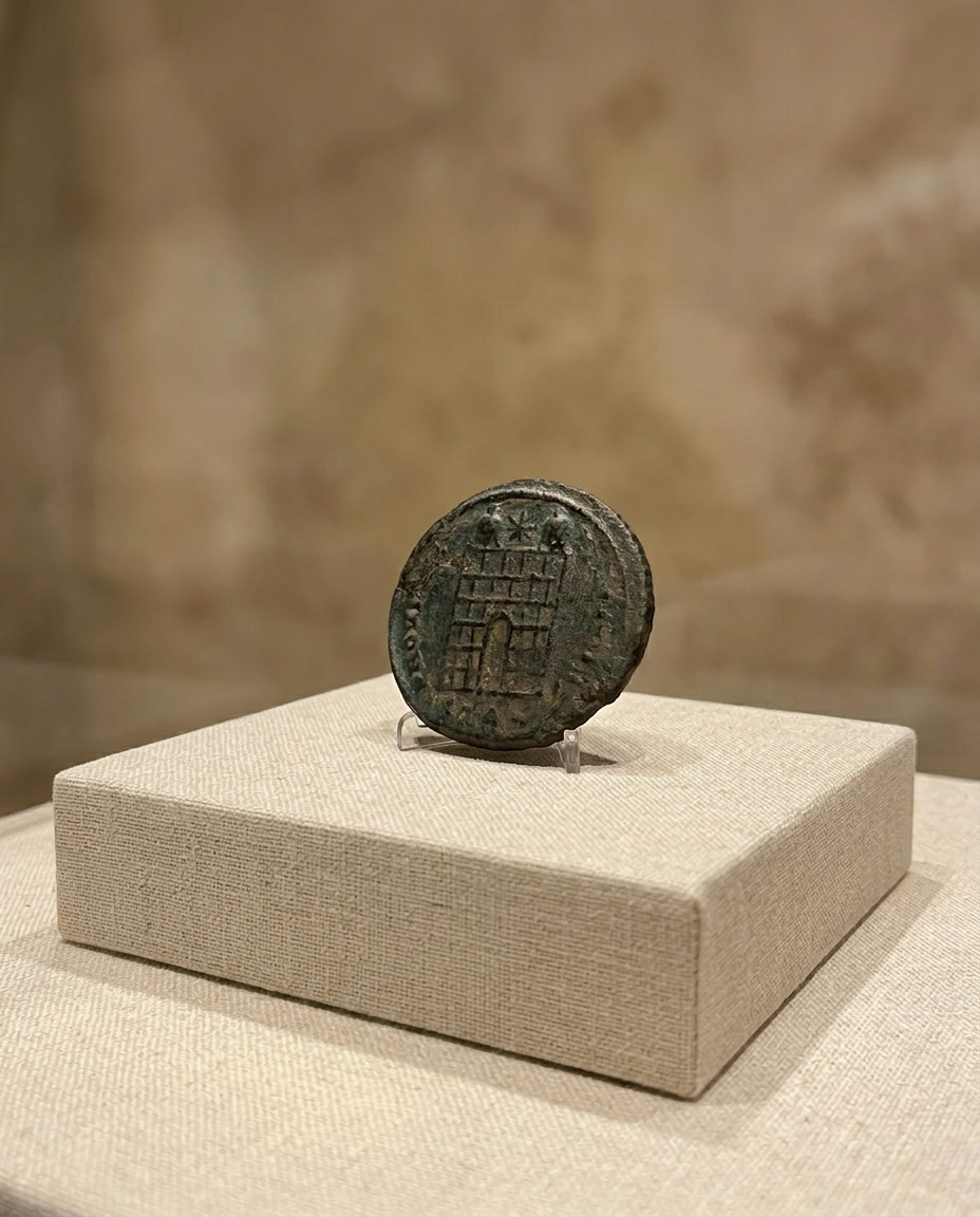Pendentif en Argent – La Porte du Ciel | Monnaie Romaine vieille d'environ 1 700 ans.