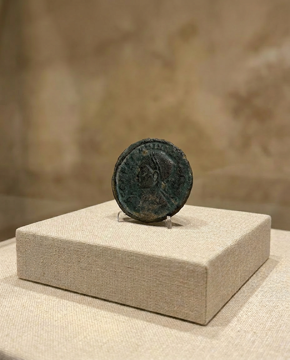 Pendentif en Argent – La Porte du Ciel | Monnaie Romaine vieille d'environ 1 700 ans.
