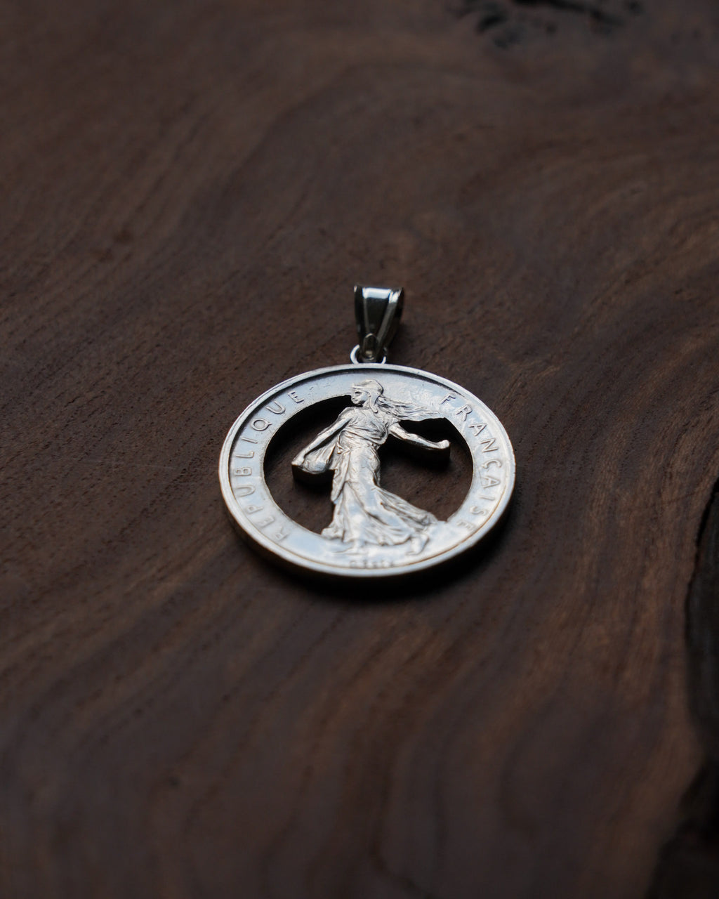 Pendentif en argent – La Semeuse (5 Francs 1959–1969)