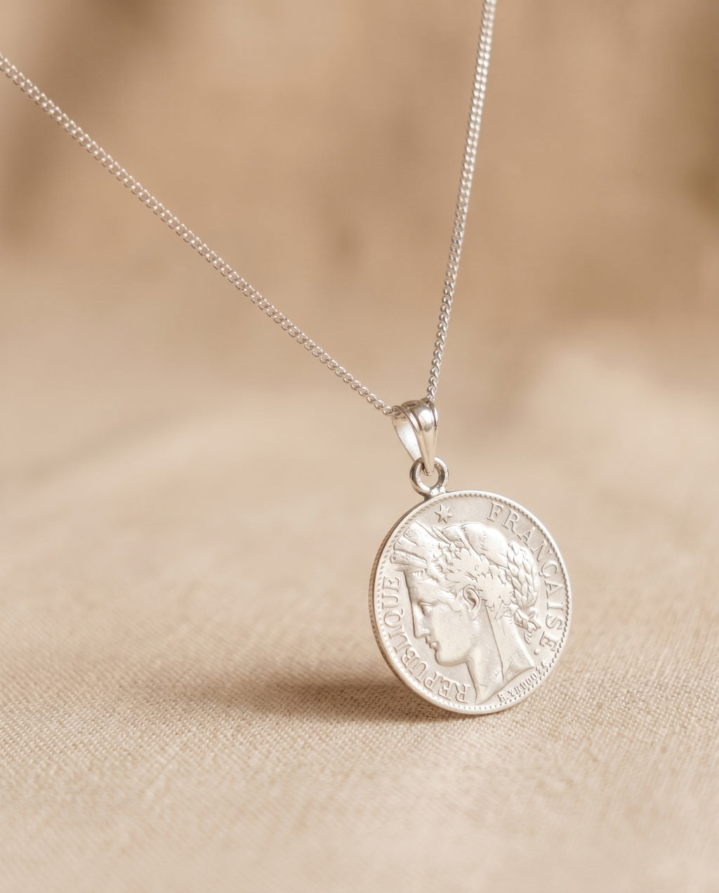 Pendentif 1 Franc Cérès en argent – Monnaie ancienne