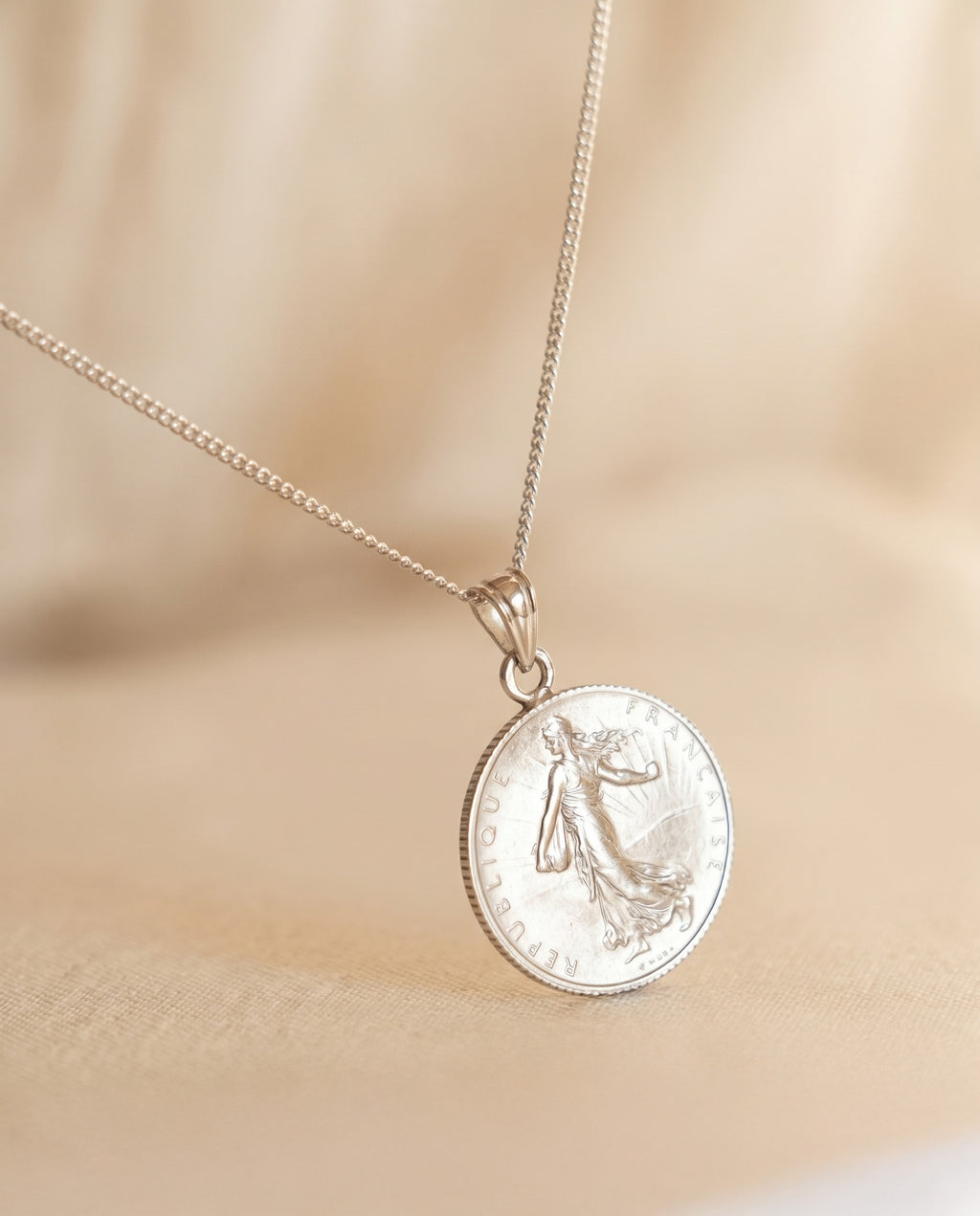 Pendentif 1 Franc Semeuse en argent – Monnaie centenaire