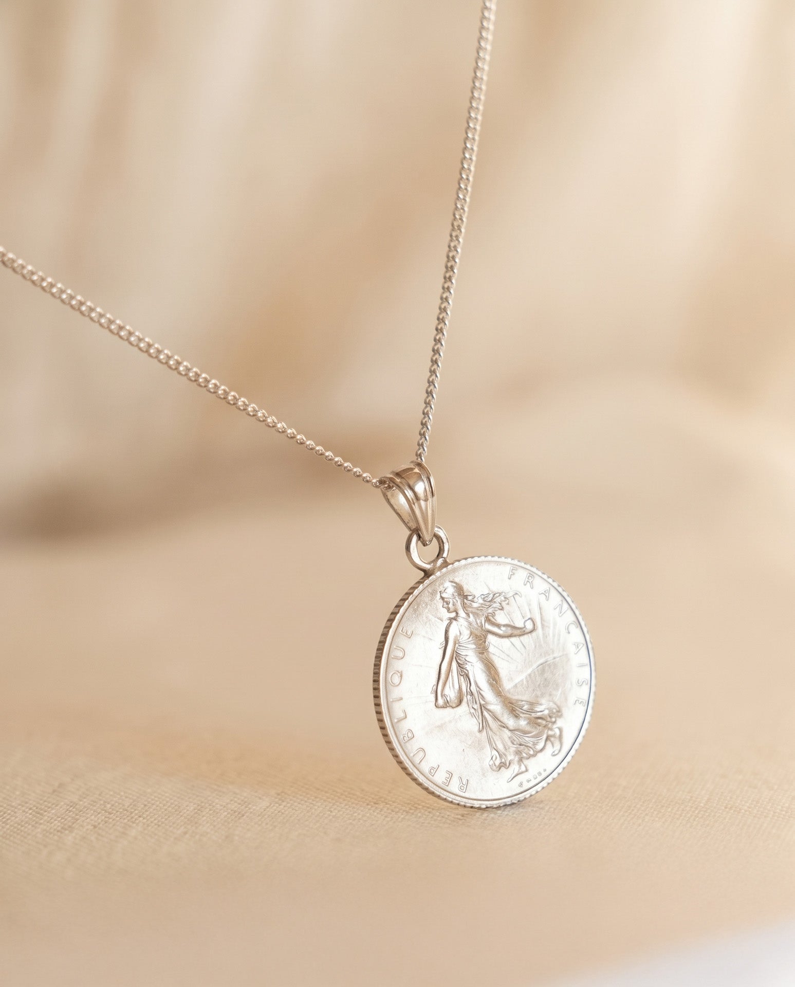 Pendentif 1 Franc Semeuse en argent – Monnaie centenaire