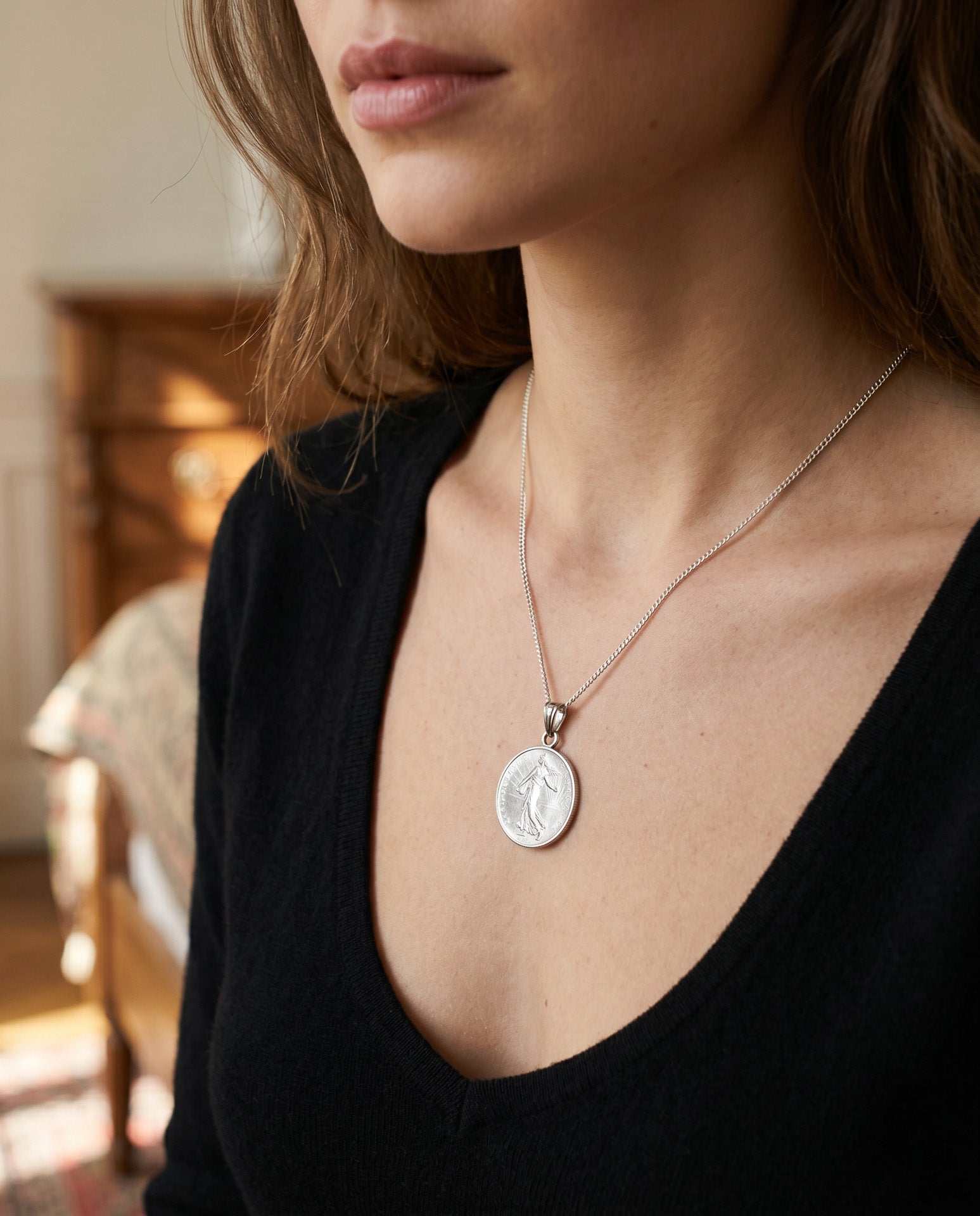 Pendentif 1 Franc Semeuse en argent – Monnaie centenaire
