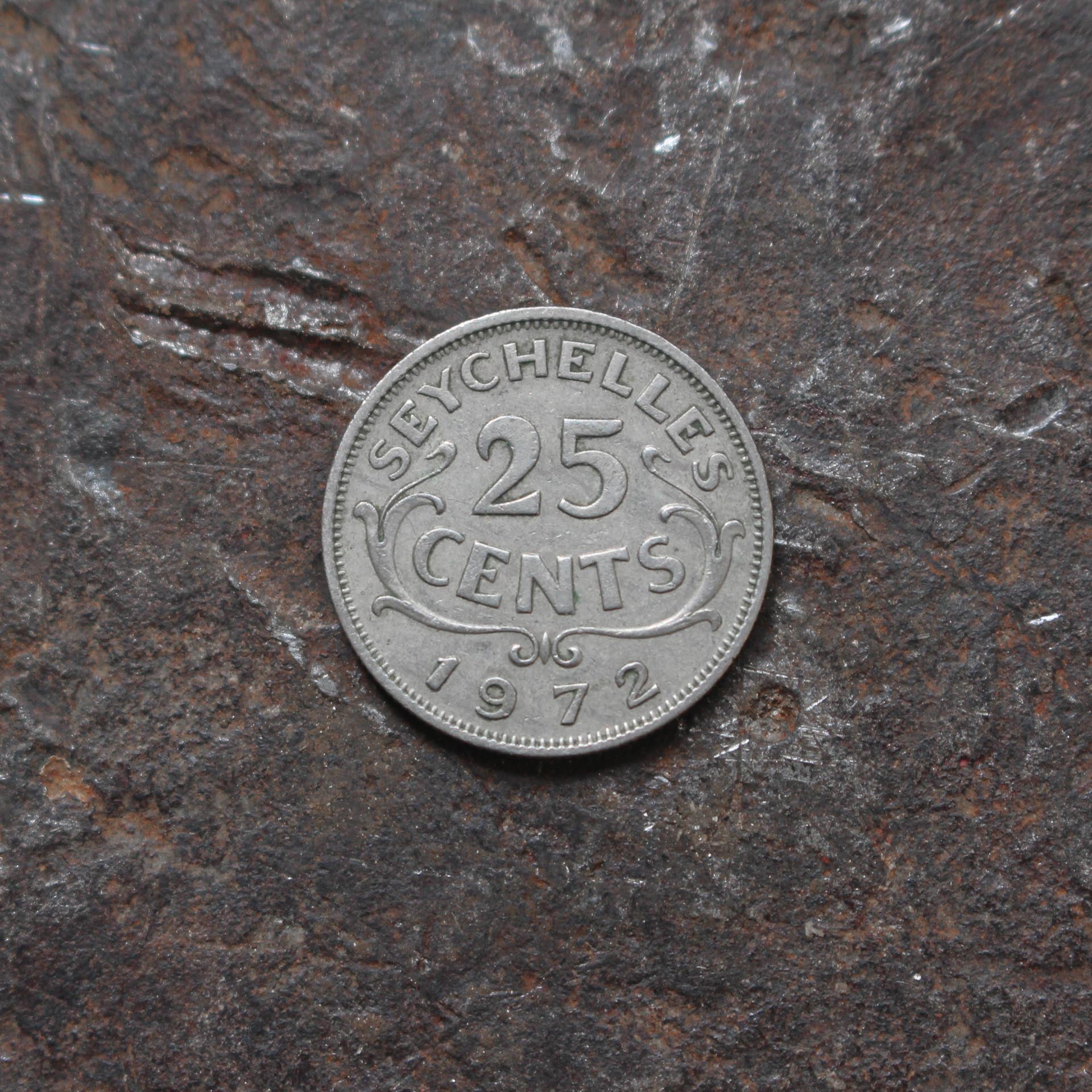 Bague piece de monnaie Elizabeth II - 25 cents Seychelles
