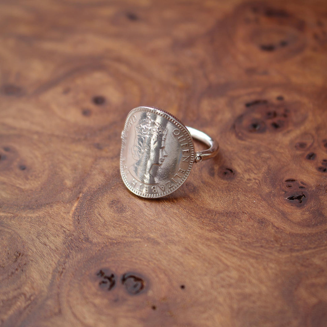 Bague piece de monnaie Elizabeth II - 25 cents Seychelles