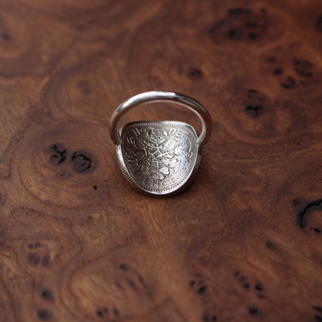 Bague cintrée - Elizabeth II 1re effigie  - 6 pence