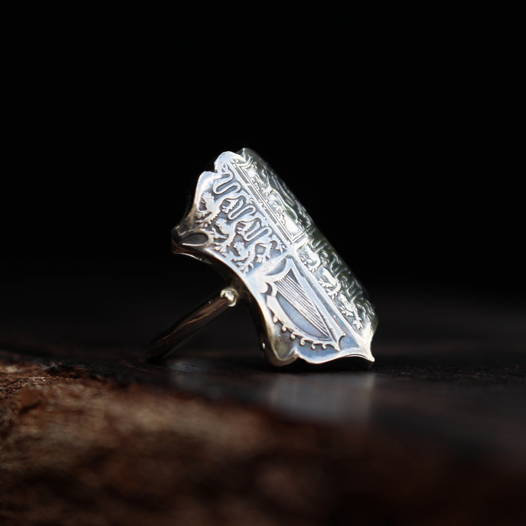 Bague cintrée en argent - Pièce de monnaie - Royaume-uni