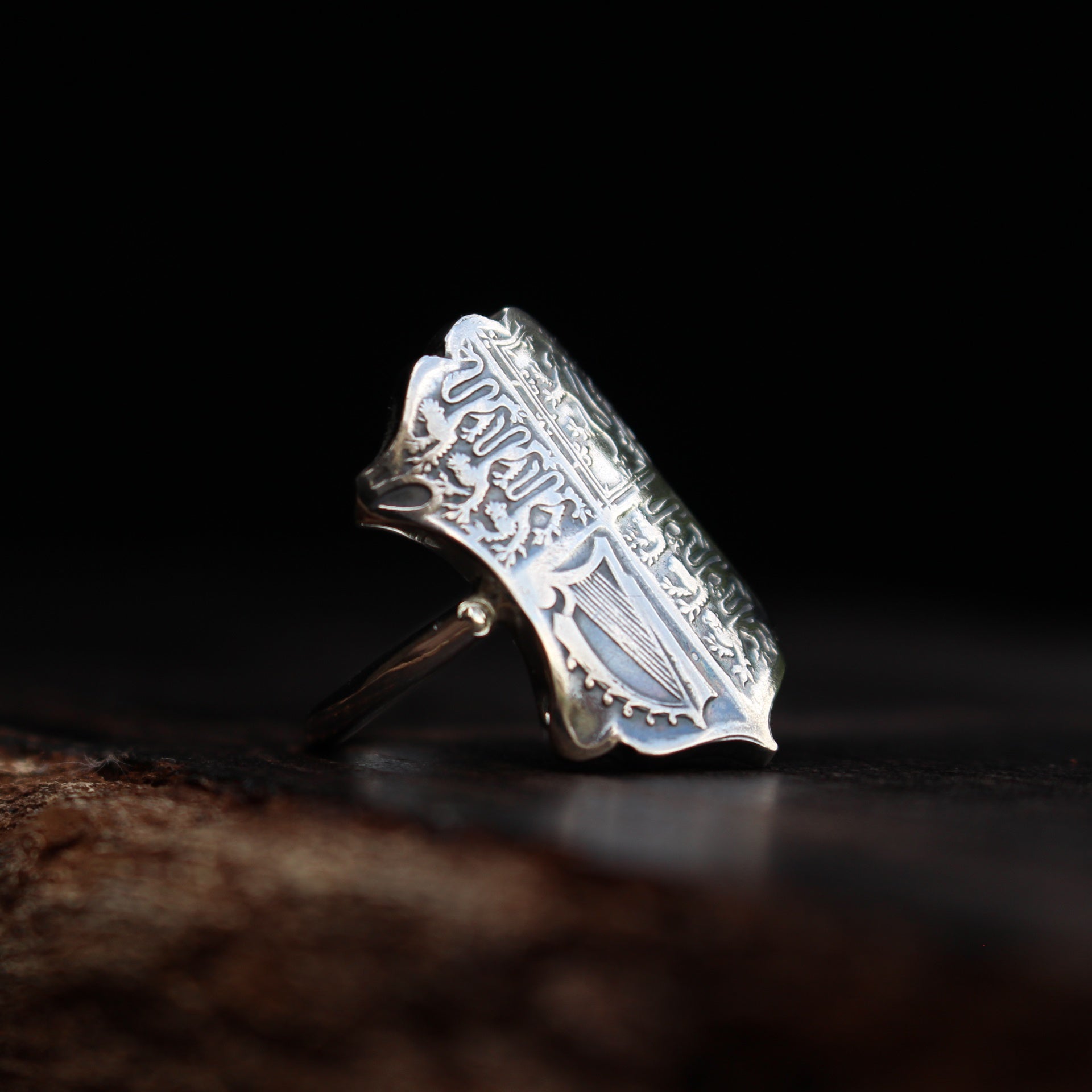 Bague cintrée en argent - Pièce de monnaie - Royaume-uni