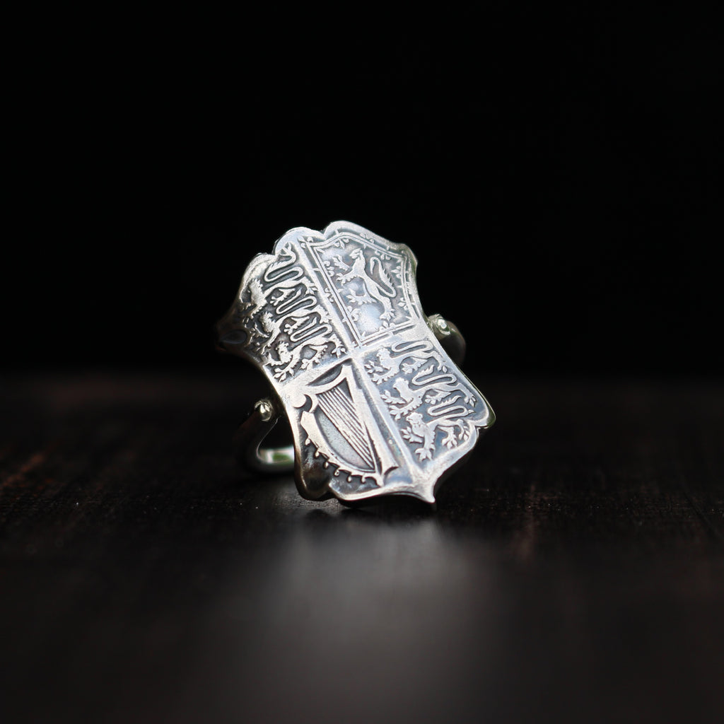 Bague cintrée en argent - Pièce de monnaie - Royaume-uni