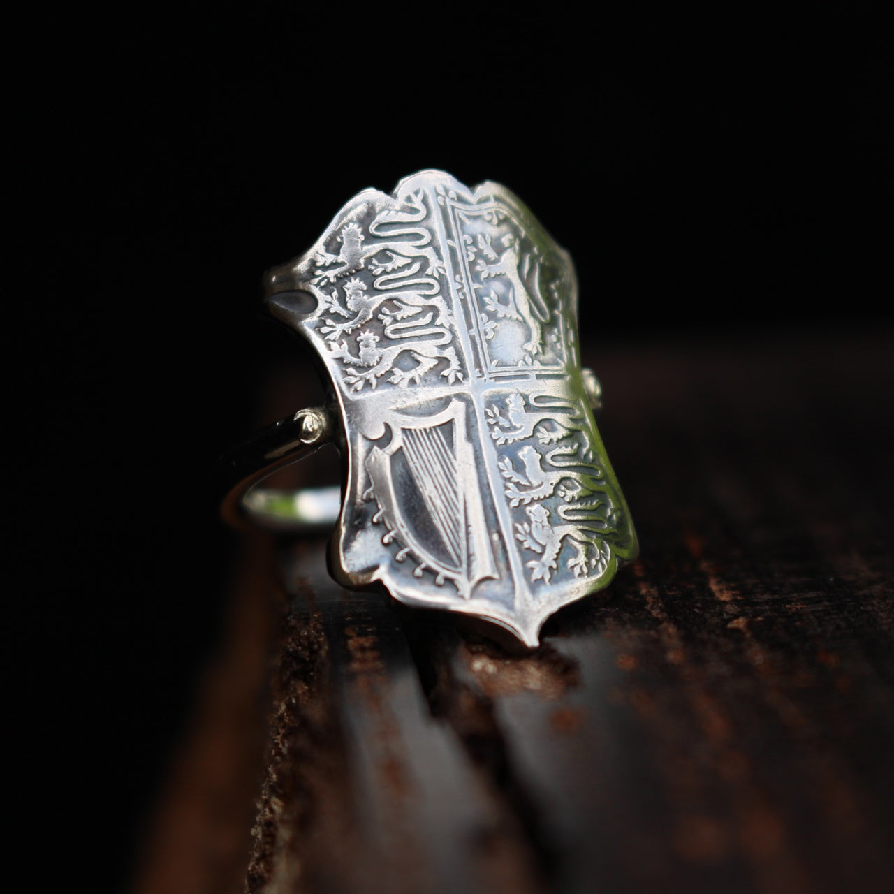 Bague cintrée en argent - Pièce de monnaie - Royaume-uni