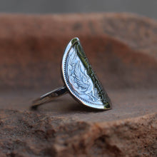 Charger l&#39;image dans la galerie, Bague pièce de monnaie en argent - 50 sen phénix JAPON
