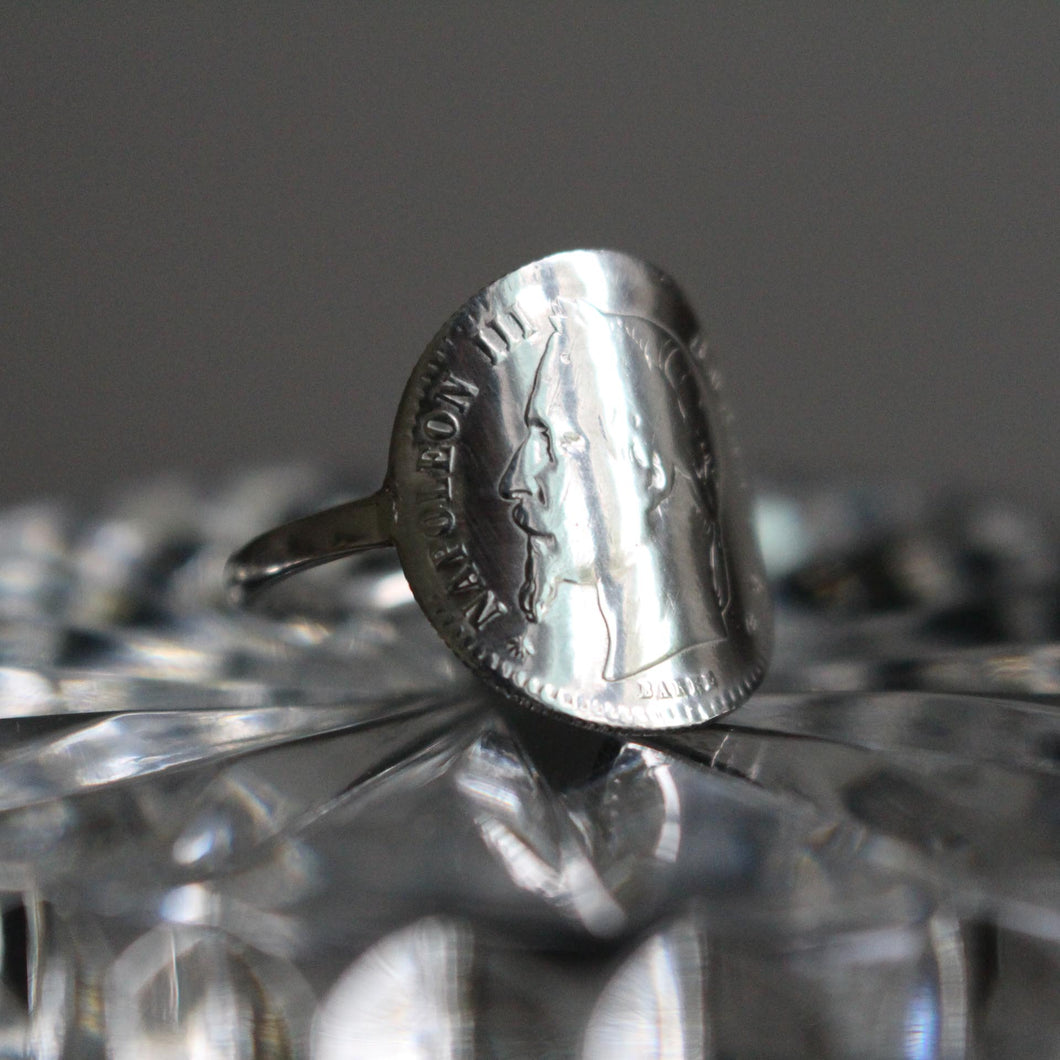 Bague cintrée argent - 50 centimes Napoléon III