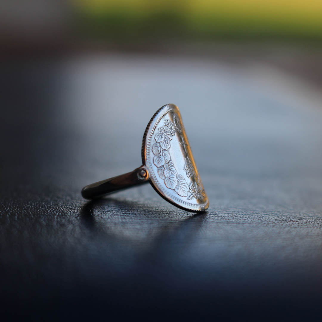 Bague pièce de monnaie en argent - 10 sen Taisho JAPON